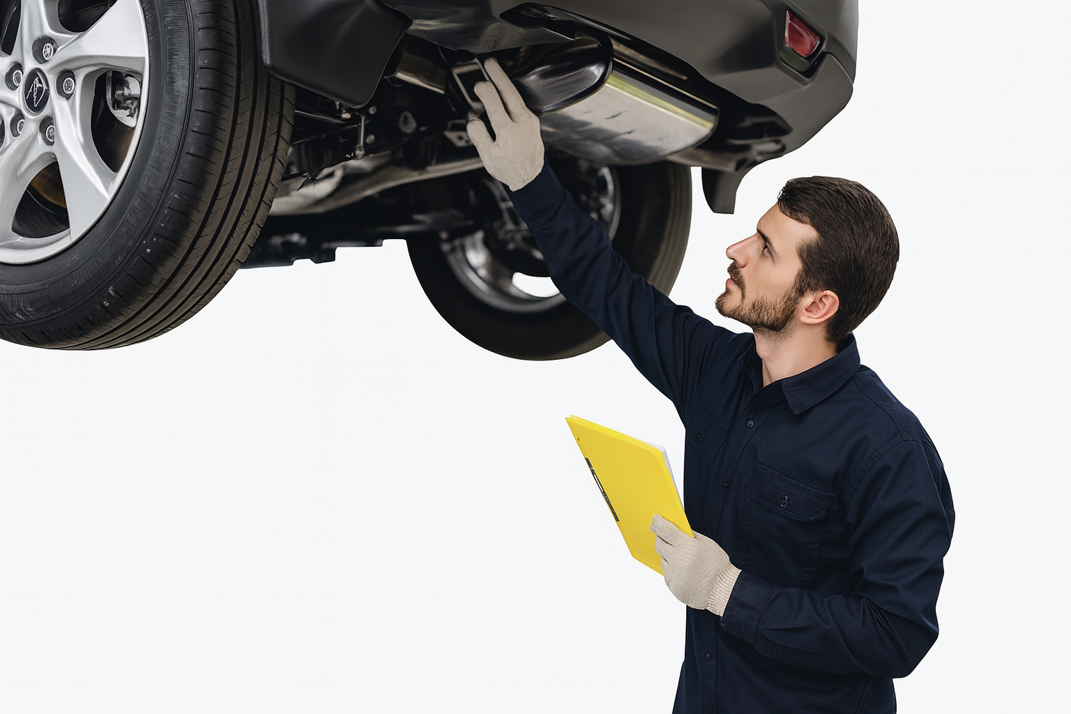 Professional auto mechanic conducting vehicle inspection representing tailored garage keepers coverage solutions