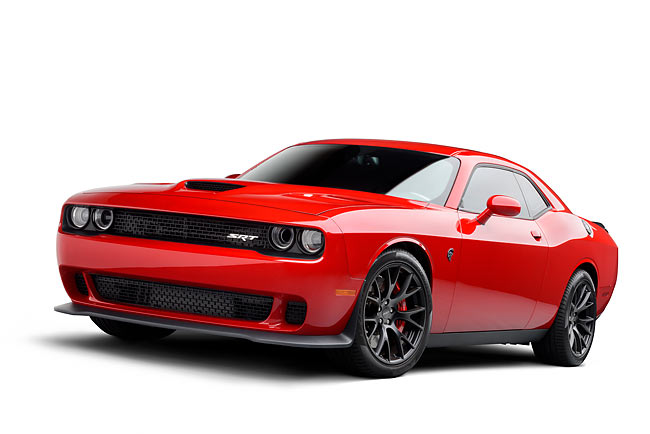 Red Dodge Challenger SRT Hellcat representing high-performance auto insurance coverage