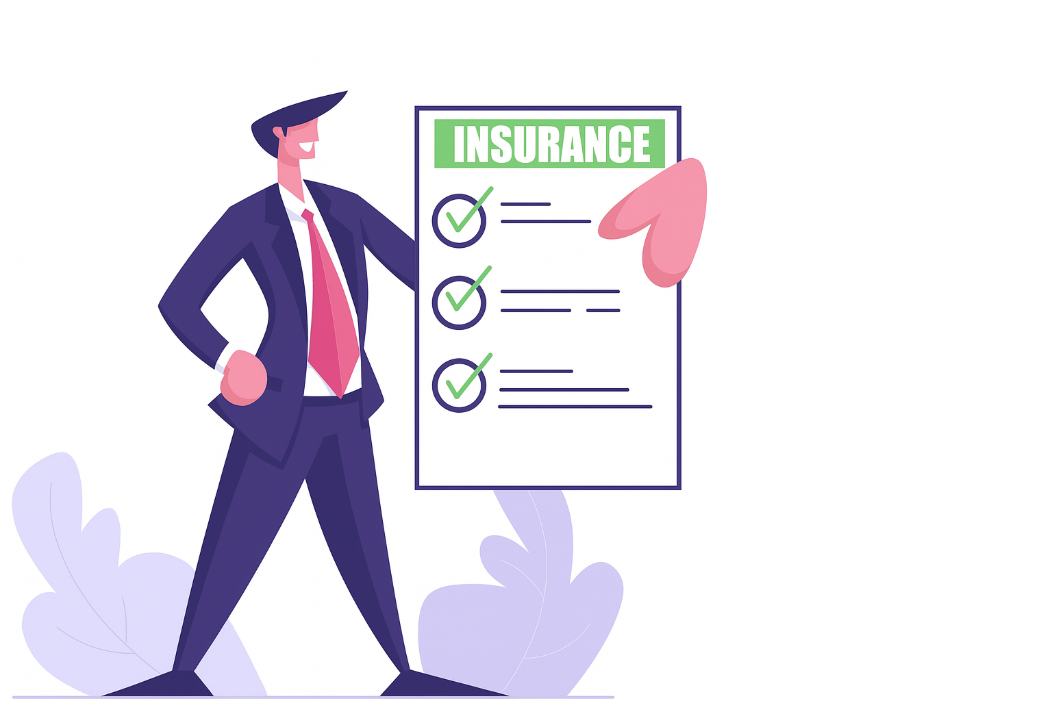Professional businessman presenting comprehensive insurance coverage checklist with verified coverage options representing essential errors and omissions protection for service-based businesses
